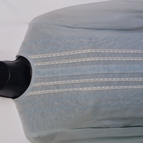 Vintage Maggi Stover 1950's Embroidered Dress Size S, Semisheer, 17" PTP, 35" lg - Picture 2 of 8